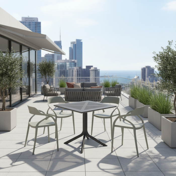 Scaun stivuibil, gri, ALFIO [6]