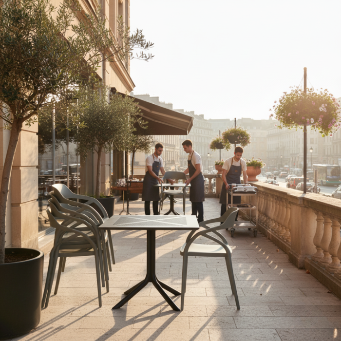 Scaun stivuibil, gri, ALFIO [11]