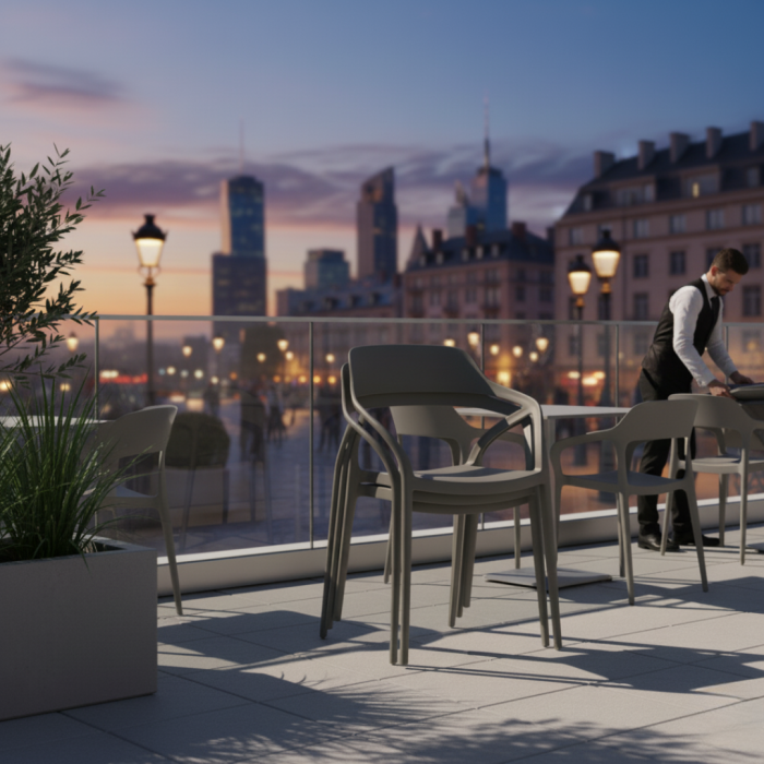 Scaun stivuibil, gri, ALFIO [5]