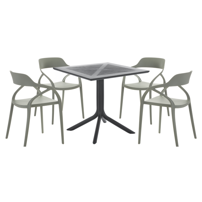 Scaun stivuibil, gri, ALFIO [3]