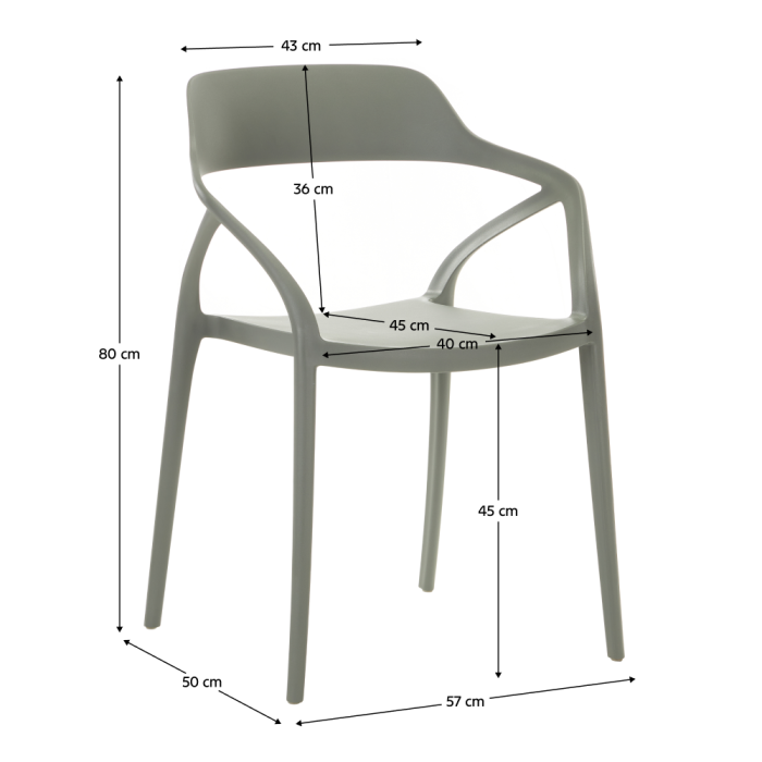 Scaun stivuibil, gri, ALFIO [4]