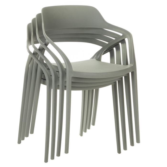 Scaun stivuibil, gri, ALFIO [2]