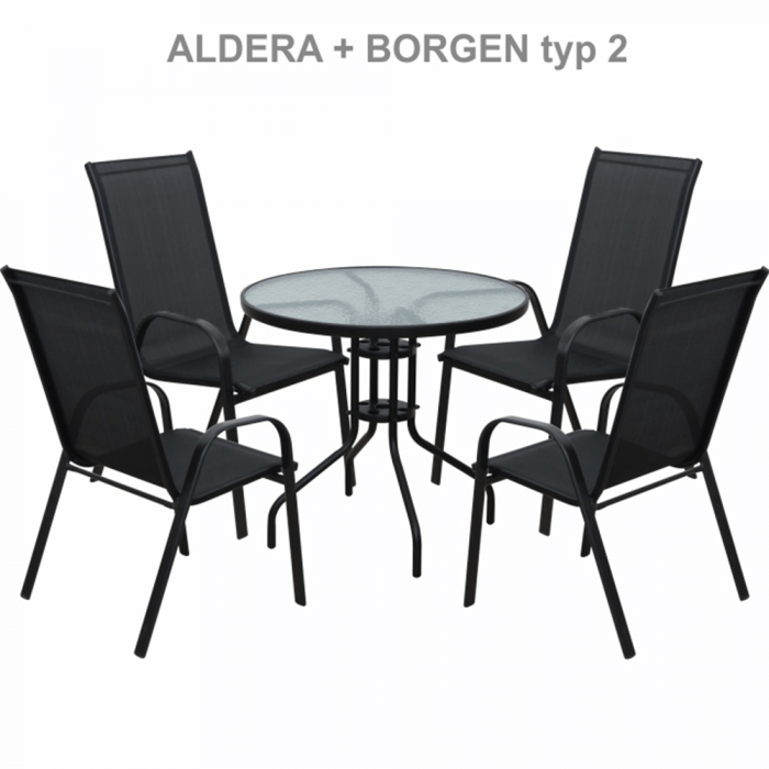 Scaun stivuibil, gri închis/negru, ALDERA [4]