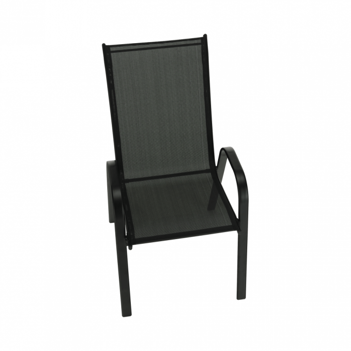 Scaun stivuibil, gri închis/negru, ALDERA [9]