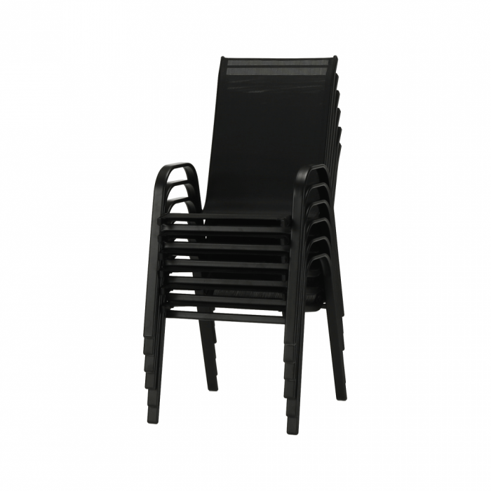 Scaun stivuibil, gri închis/negru, ALDERA [8]