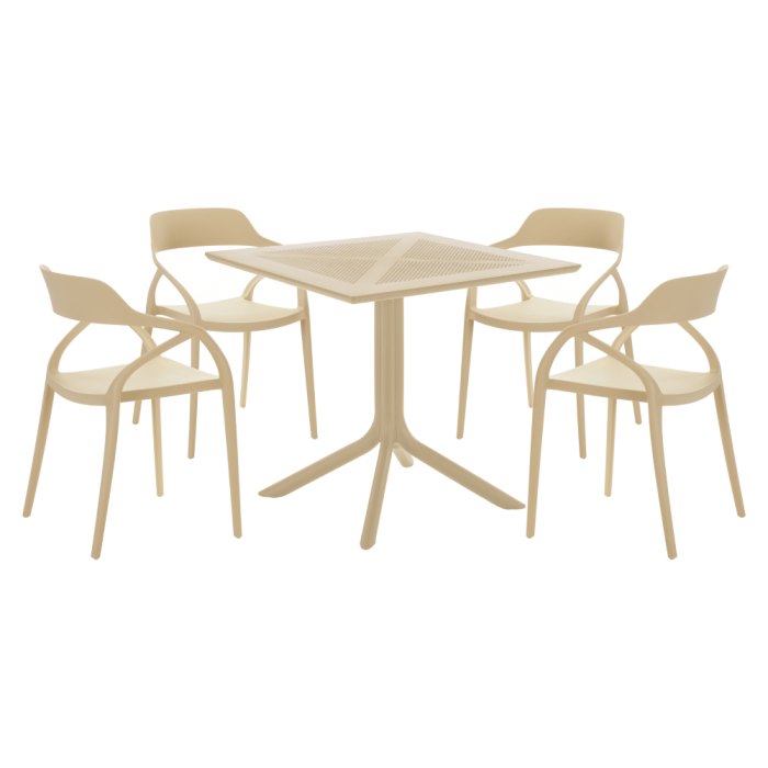 Scaun stivuibil, gri-maroniu Taupe, ALFIO [3]