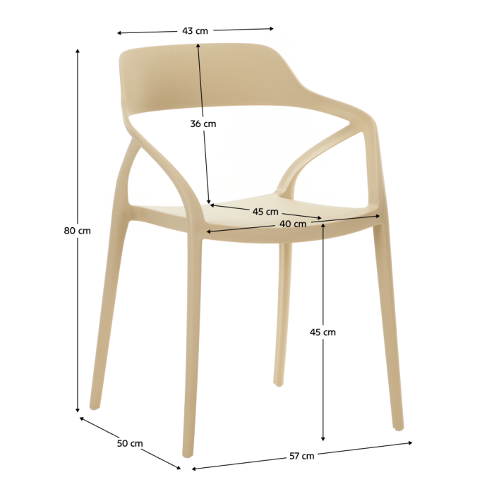 Scaun stivuibil, gri-maroniu Taupe, ALFIO [4]