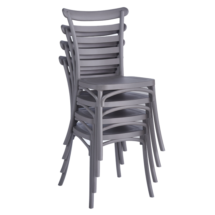 Scaun stivuibil, gri maroniu taupe, SAVITO NEW [2]