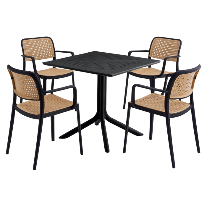 Scaun, stivuibil, negru/bej, RAVID NEW TIP 2 [3]