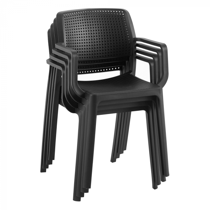 Scaun stivuibil, negru, DENTON [2]