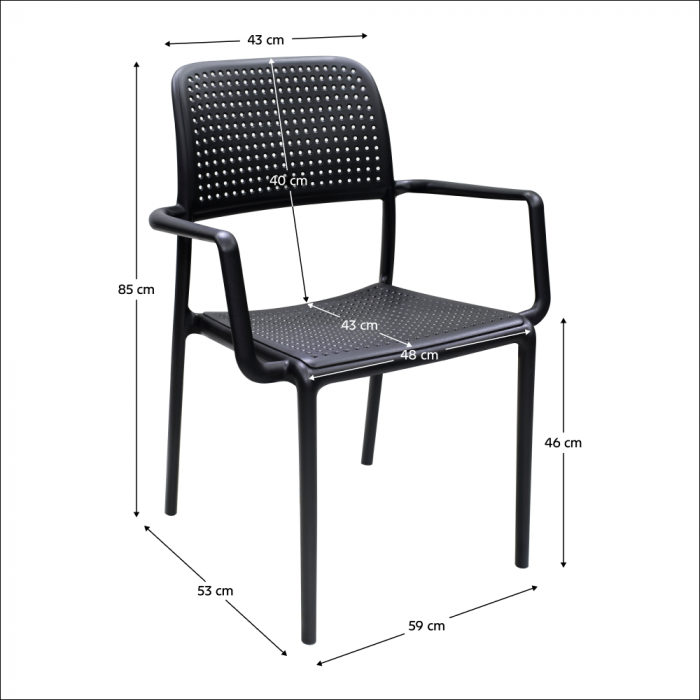Scaun stivuibil, negru, DENTON NEW [4]