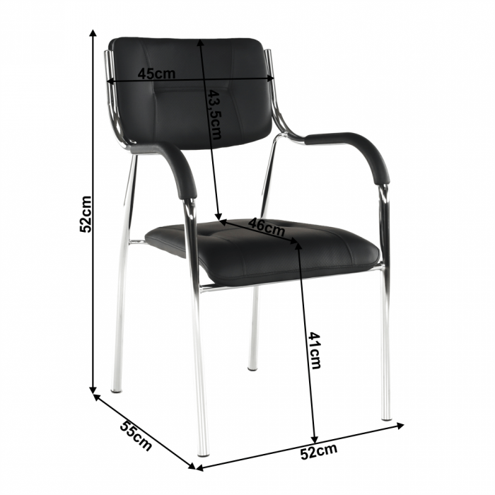 Scaun stivuibil, negru, ILHAM [16]