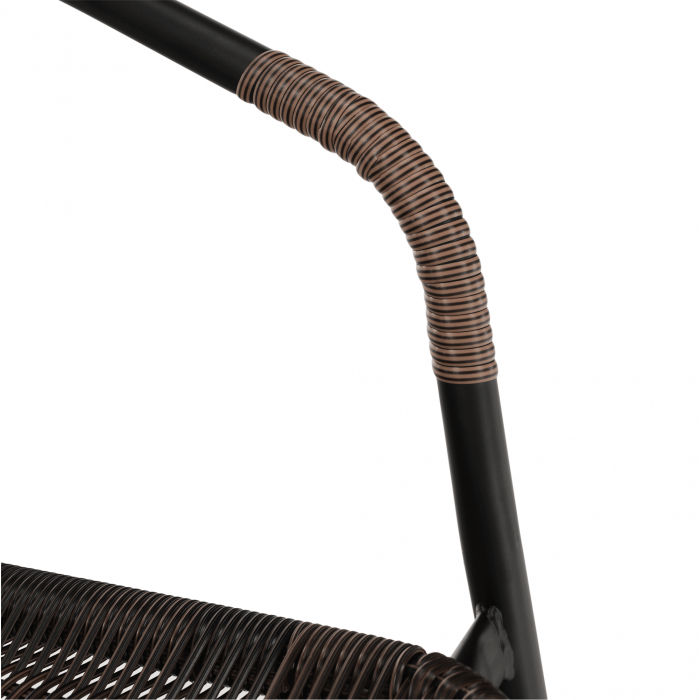 Scaun stivuibil, răchită sintetică maro/metal negru, DOREN [2]
