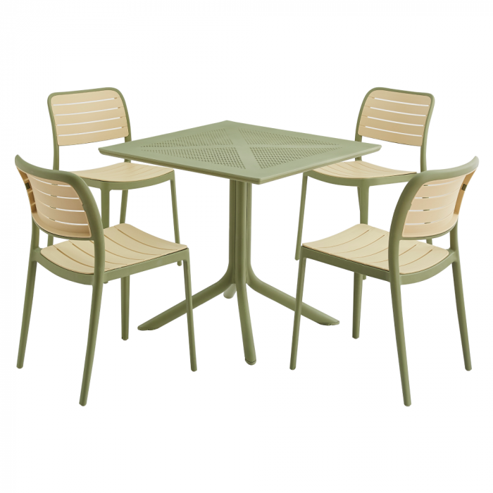 Scaun stivuibil, verde/bej, KARDOS TYP 1 [4]