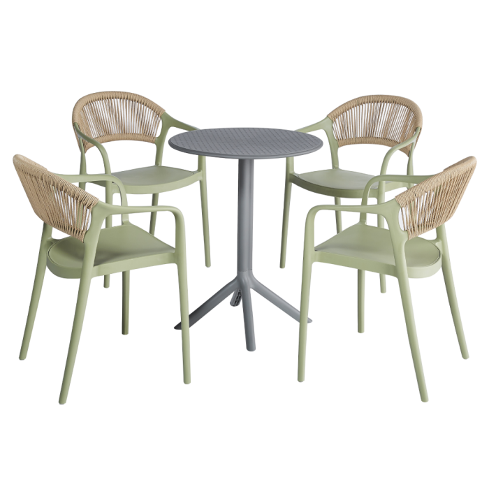 Scaun stivuibil, verde/bej LEXTON [4]