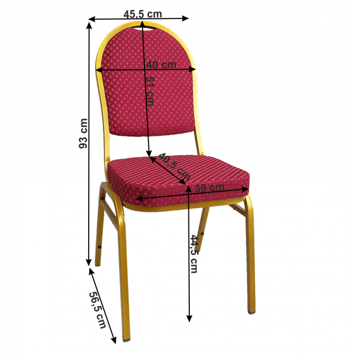 Scaun, stivuitor, ţesătură roşie /vopsea aurie, JEFF 3 NEW [3]
