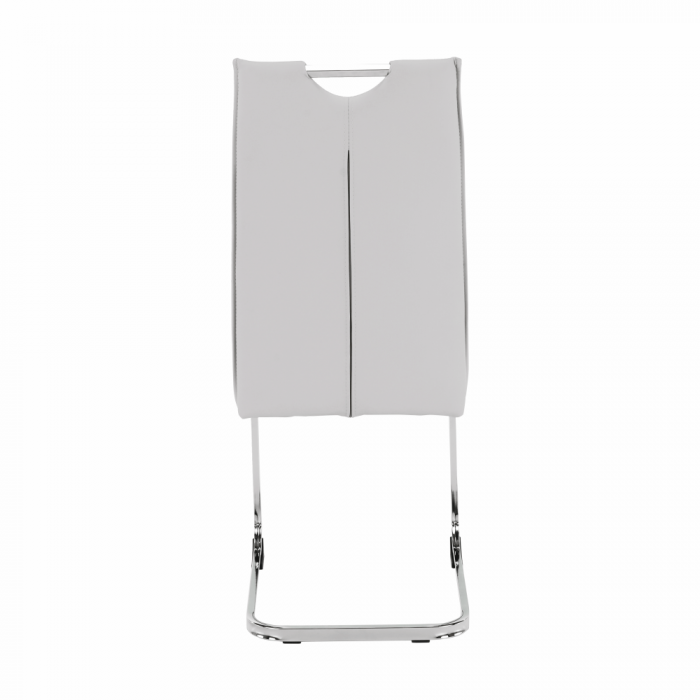 Scaun sufragerie, piele eco gri/metal cromat, Bortis Impex [8]