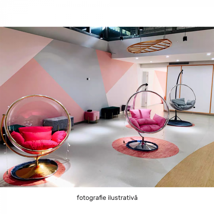 Scaun suspendat cu suport, transparent/ argintiu/ gri, BUBBLE NEW TIP 2 [6]