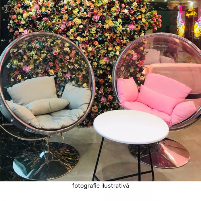 Scaun suspendat cu suport, transparent/ argintiu/ gri, BUBBLE NEW TIP 2 [3]