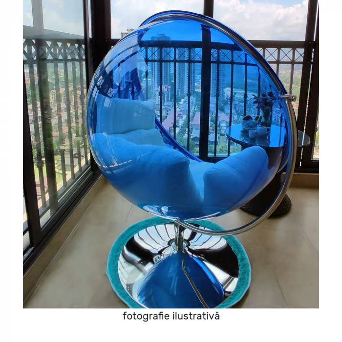 Scaun suspendat cu suport, transparent/ argintiu/ gri, BUBBLE NEW TIP 2 [5]