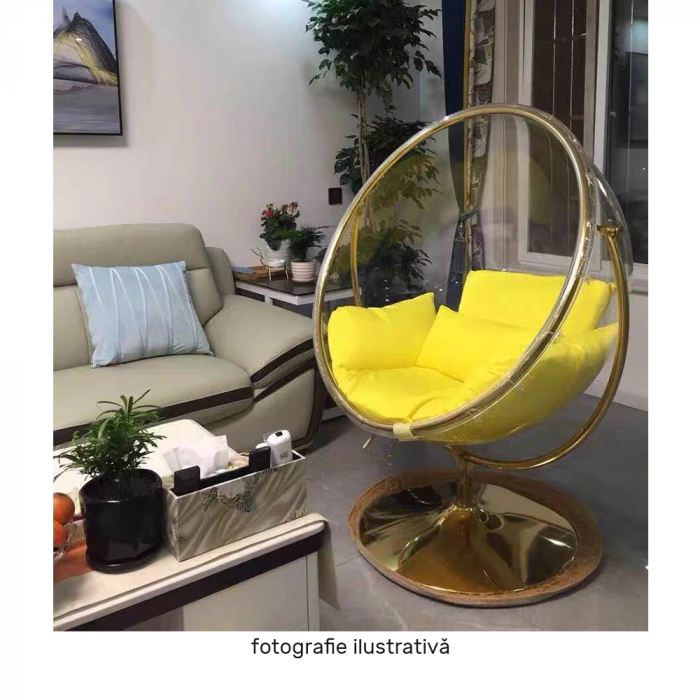 Scaun suspendat cu suport, transparent/ argintiu/ gri, BUBBLE NEW TIP 2 [8]