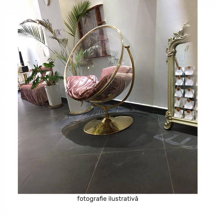 Scaun suspendat cu suport, transparent/ argintiu/ gri, BUBBLE NEW TIP 2 [9]