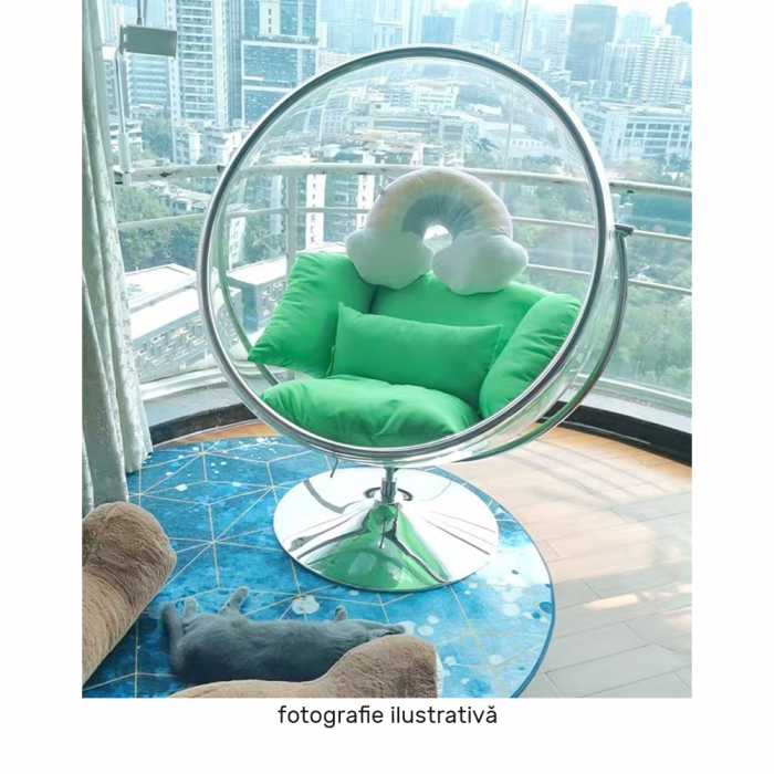 Scaun suspendat cu suport, transparent/ argintiu/ gri, BUBBLE NEW TIP 2 [2]