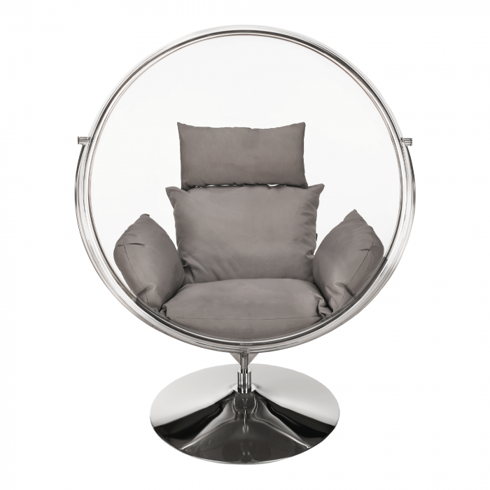 Scaun suspendat cu suport, transparent/ argintiu/ gri, BUBBLE NEW TIP 2 [24]