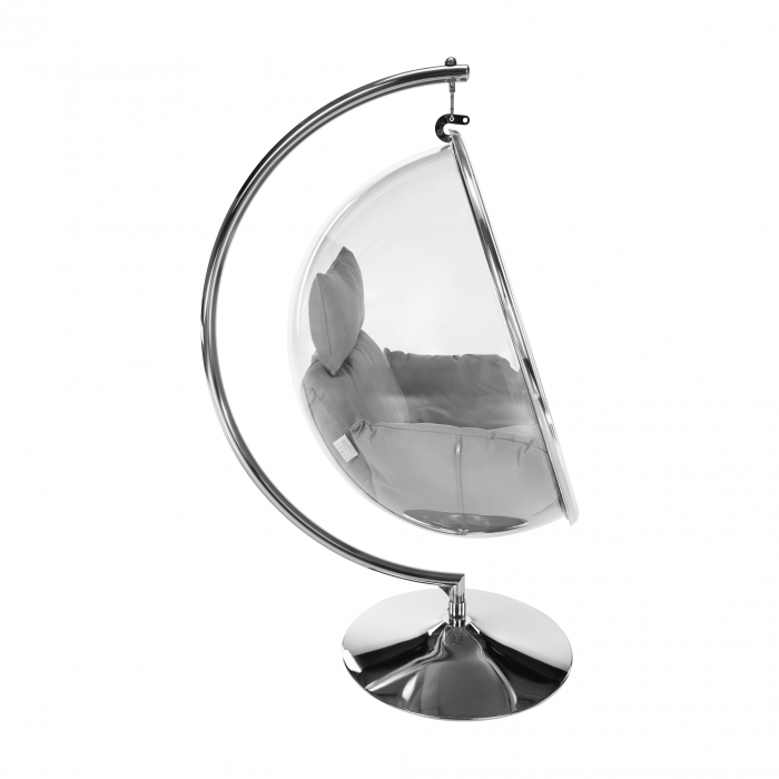 Scaun suspendat cu suport, transparent/ argintiu/ gri, BUBBLE NEW TIP 3 [23]