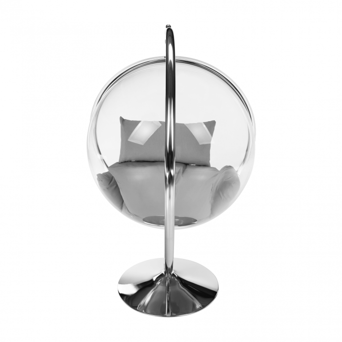 Scaun suspendat cu suport, transparent/ argintiu/ gri, BUBBLE NEW TIP 3 [22]