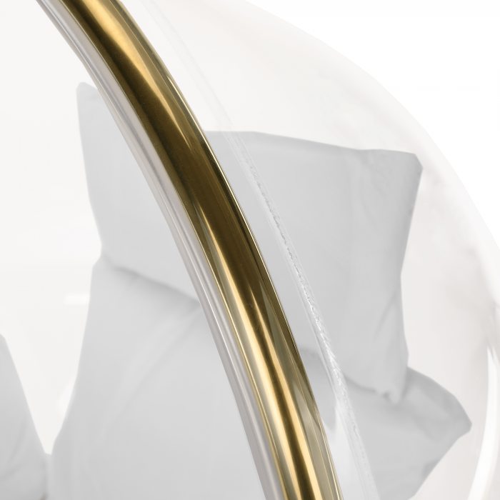 Scaun suspendat, transparent/ auriu/ alb, BUBBLE TIP 1 [24]