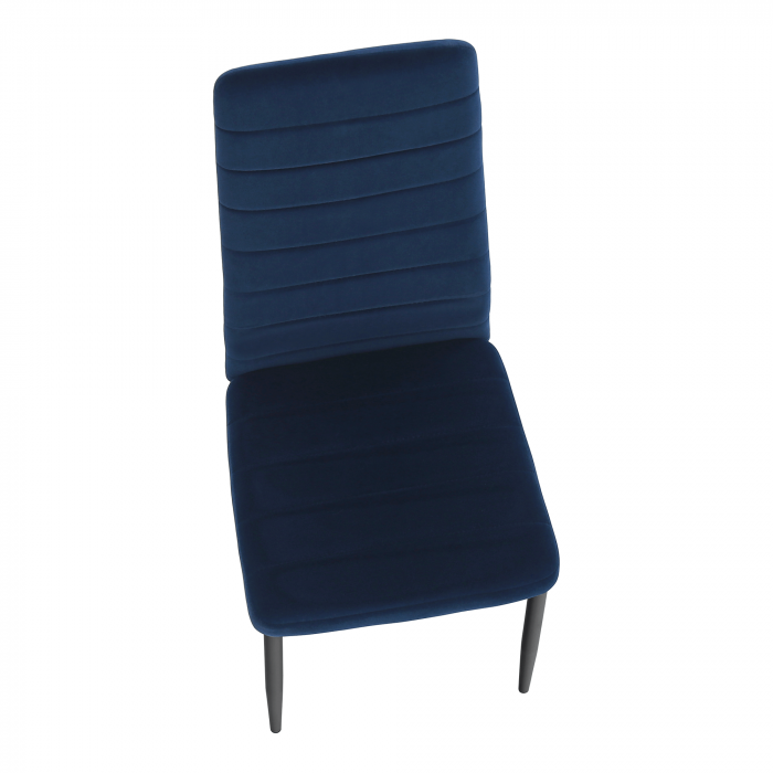 Scaun, ţesătură albastră din catifea / metal negru, Coleta Nova [10]