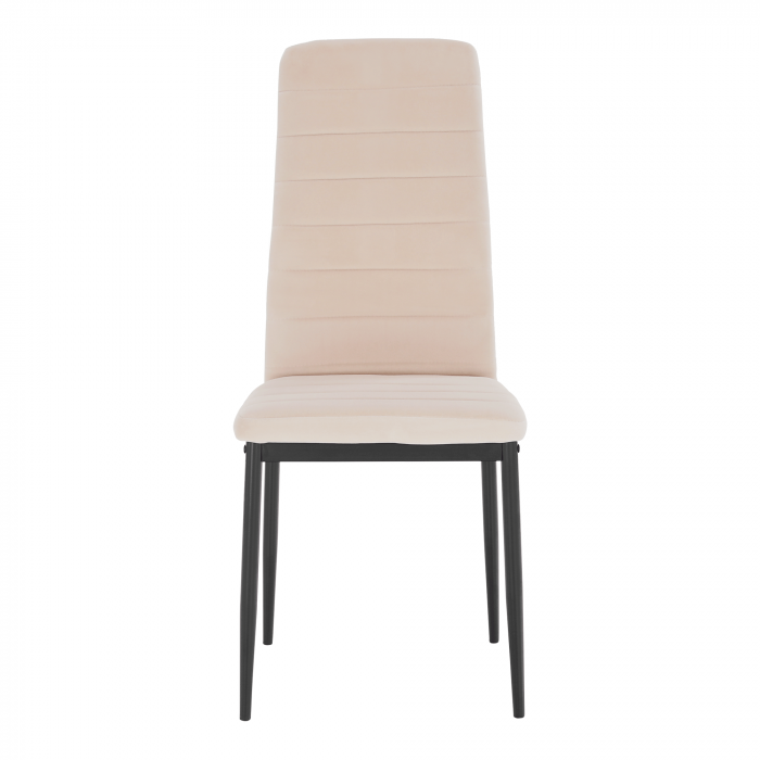 Scaun, ţesătură catifea bej / metal negru, Coleta Nova [11]