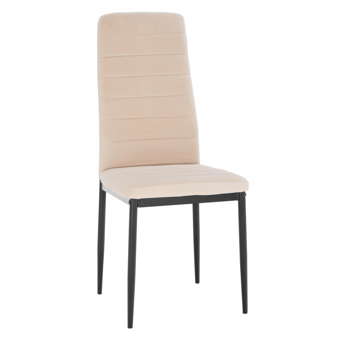 Scaun, ţesătură catifea bej / metal negru, Coleta Nova [1]