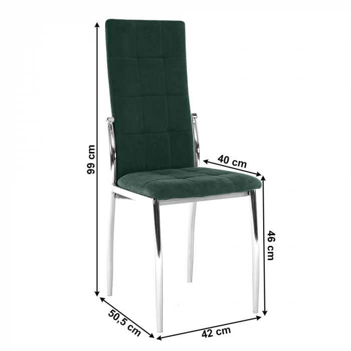 Scaun, ţesătură catifea smarald/ metal, ADORA NEW [3]