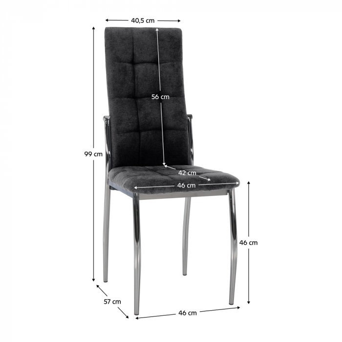 Scaun, ţesătură gri închis/metal, ADORA 2 NEW [9]