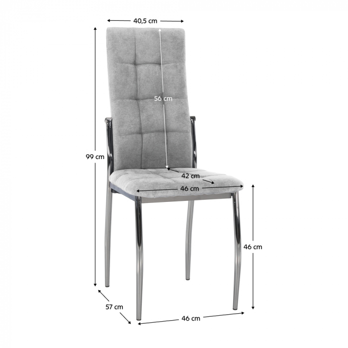 Scaun, ţesătură gri/metal, ADORA 2 NEW [10]
