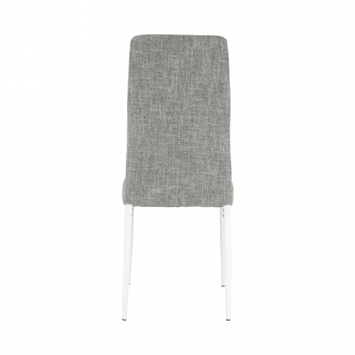 Scaun, textil gri deschis/metal alb, COLETA NOVA [8]