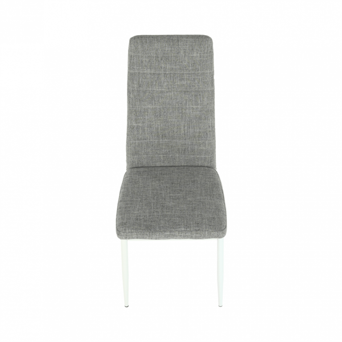 Scaun, textil gri deschis/metal alb, COLETA NOVA [7]