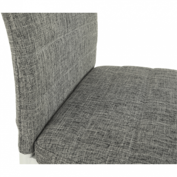 Scaun, textil gri deschis/metal alb, COLETA NOVA [2]