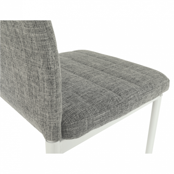 Scaun, textil gri deschis/metal alb, COLETA NOVA [3]