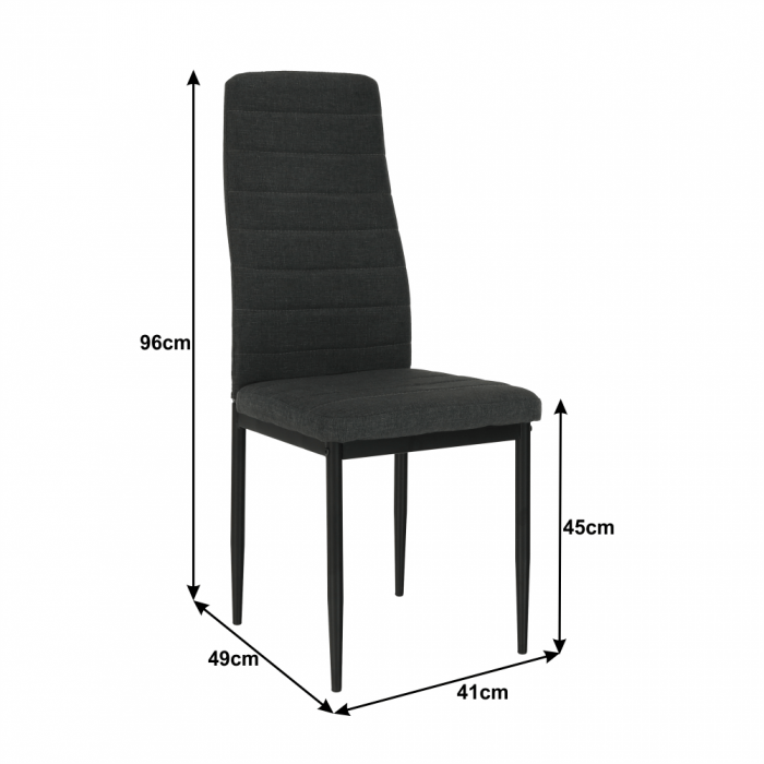 Scaun, textil gri închis/metal negru, COLETA NOVA [11]