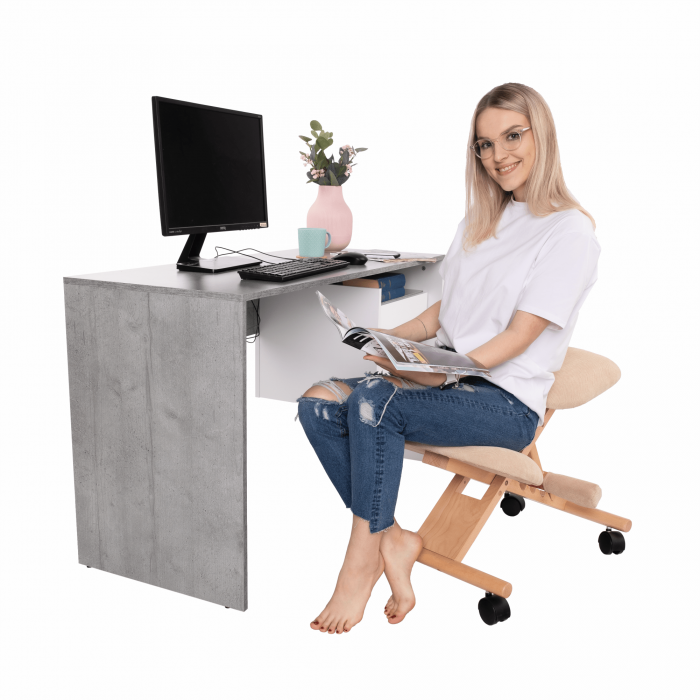 Scaun tip kneeling ergonomic, crem / fag, GROCO [22]
