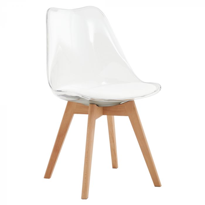 Scaun, transparent, acrilat/piele ecologică/fag, BALI 2 NEW [1]