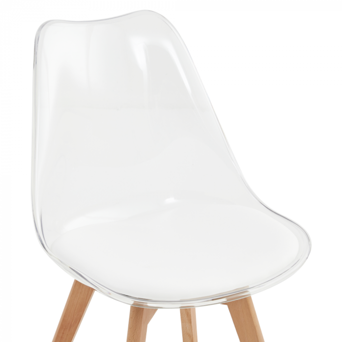 Scaun, transparent, acrilat/piele ecologică/fag, BALI 2 NEW [5]