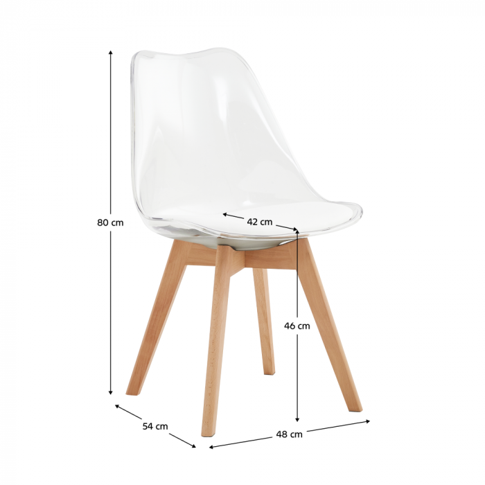 Scaun, transparent, acrilat/piele ecologică/fag, BALI 2 NEW [6]