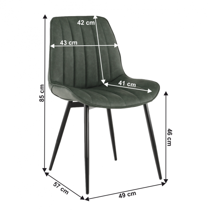 Scaun, verde/negru, HAZAL [3]