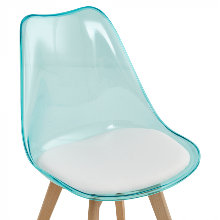 Scaun, verde transparent, acrilic/piele ecologică/fag, BALI 2 NEW [5]
