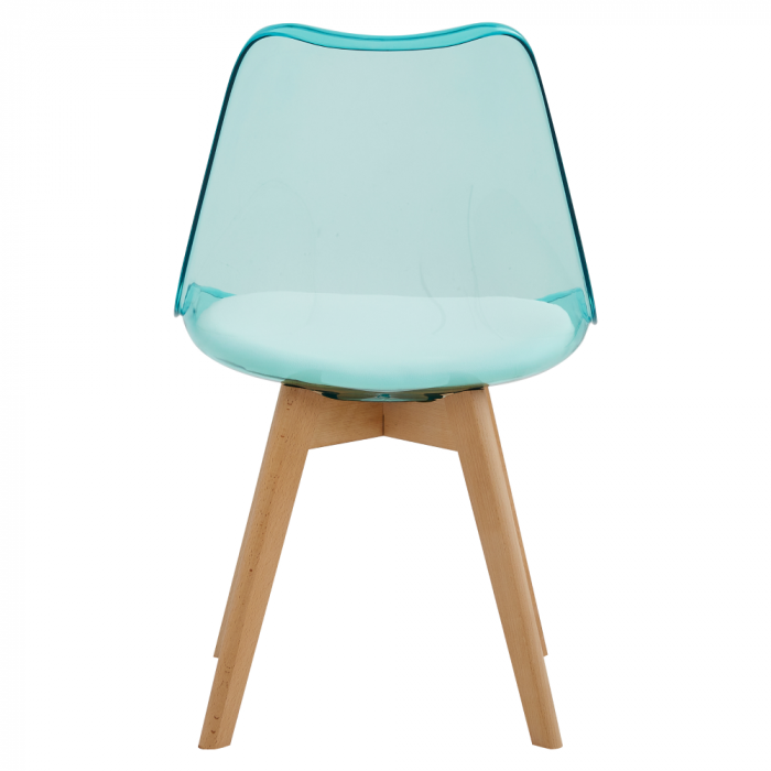 Scaun, verde transparent, acrilic/piele ecologică/fag, BALI 2 NEW [4]