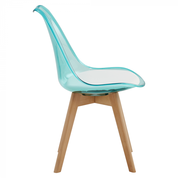 Scaun, verde transparent, acrilic/piele ecologică/fag, BALI 2 NEW [2]